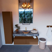 Mondiaz ALAN-DLUX Ensemble de meuble - 120cm - meuble Rust mat - 2 tiroirs - Lavabo Cloud Lava suspendu - vasque Centre - 1 trou de robinet SW808322