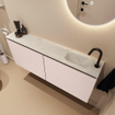 MONDIAZ TURE-DLUX Meuble WC 120 cm Rosee. Lavabo EDEN Opalo position droite. Avec 1 trou de robinet. SW1104544