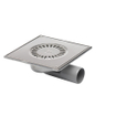 Van den Berg Siphon de sol en acier inoxydable sortie latérale et sortie par le bas 50mm 20x20cm avec grille vissée 2300309