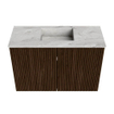 Mondiaz JOYA-DLUX 60cm toiletmeubel - kleur Walnut - Wastafel FAYE positie Midden Zonder kraangat kleur Glace. SW1422362