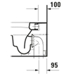 Duravit HappyD 2 WC sur pied à fond creux back to wall 36.5x57cm vidage horizontal blanc SW54349