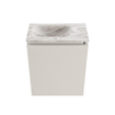 MONDIAZ TURE-DLUX Meuble de toilettes 40 cm Linen. Lavabo EDEN Glace position gauche. Avec 1 trou de robinet. SW1103360