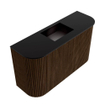 Mondiaz JOYA 73.2cm meuble de salle de bains - arrondi gauche et droite couleur Walnut - Vasque FAYE position Milieu Sans trou de robinet couleur Urban SW1421439
