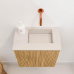 Mondiaz JOYA-DLUX 40cm toiletmeubel - kleur Oak - Wastafel FAYE positie Rechts Zonder kraangat kleur Meli. SW1423911