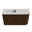 Mondiaz JOYA-DLUX 71.6cm toiletmeubel - ronding rechts kleur Walnut - Wastafel FAYE positie Links Zonder kraangat kleur Opalo. SW1422563