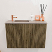 Mondiaz JOYA-DLUX 60cm toiletmeubel - kleur Dusk - Wastafel FAYE positie Links 1 kraangat kleur Saba. SW1426042