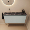 MONDIAZ TURE-DLUX Meuble toilette - 100cm - Greey - EDEN - vasque Lava - position gauche - sans trou de robinet SW1103832