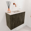 Mondiaz JOYA-DLUX Meuble de toilette 50cm - couleur Shadow - Lavabo FAYE position Droite Sans trou de robinet couleur Nata SW1424937