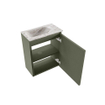MONDIAZ TURE-DLUX Meuble de toilettes 40 cm Army. EDEN lavabo Glace position gauche. Sans trou de robinet. SW1103148