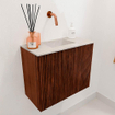 Mondiaz JOYA-DLUX 50cm meuble de toilette - couleur Ruby - Vasque FAYE position Milieu Sans trou de robinet couleur Ostra. SW1423804
