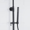 Fortifura Calvi Ensemble de douche pluie - thermostatique - douche principale 25cm - flexible lisse - douchette à main - noir mat SW1204413