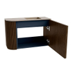 Mondiaz JOYA-DLUX 61.6cm toiletmeubel - ronding links kleur Walnut - Wastafel FAYE positie Rechts Zonder kraangat kleur Arena. SW1424355