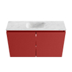 MONDIAZ TURE-DLUX Meuble toilette - 80cm - Fire - EDEN - vasque Opalo - position centrale - 1 trou de robinet SW1104294