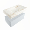 Mondiaz ALAN-DLUX Ensemble de meuble - 80cm - meuble Clay mat - 1 tiroir - Lavabo Cloud Frappe suspendu - vasque Centre - 0 trous de robinet SW805373