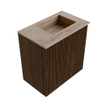 Mondiaz JOYA-DLUX 40cm toiletmeubel - kleur Walnut - Wastafel FAYE positie Rechts Zonder kraangat kleur Saba. SW1424646