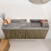 Mondiaz JOYA-DLUX 90cm toiletmeubel - kleur Dusk - Wastafel FAYE positie Rechts 1 kraangat kleur Sombra. SW1426139