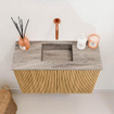 Mondiaz JOYA-DLUX 60cm toiletmeubel - kleur Oak - Wastafel FAYE positie Midden Zonder kraangat kleur Oza. SW1424083