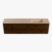 Mondiaz CIRO-DLUX Badkamermeubelset - 190x45x50cm - Solid surface wastafel Saba - 1 wasbak Rechts - 1 kraangat - 4 lades - Walnut SW1530733