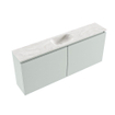 MONDIAZ TURE-DLUX Meuble toilette - 120cm - Greey - EDEN - vasque Ostra - position centrale - sans trou de robinet SW1104848