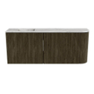 Mondiaz JOYA-DLUX Meuble de salle de bains 101,6cm - arrondi droit couleur Shadow - Vasque FAYE position Gauche Sans trou de robinet couleur Glace SW1422802
