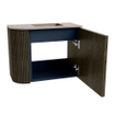 Mondiaz JOYA-DLUX 51.6cm toiletmeubel - ronding links kleur Shadow - Wastafel FAYE positie Rechts 1 kraangat kleur Arena. SW1424823