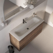 BRAUER Dune Medium Wastafel - 120cm - 1 wasbak - 1 kraangat - sintered stone - Ivory Travertin SW1477948