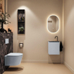 MONDIAZ TURE-DLUX Meuble WC 40 cm Clay. Lavabo EDEN Lava position gauche. Avec 1 trou de robinet. SW1103700