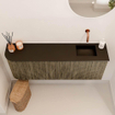 Mondiaz JOYA 111.6cm meuble de salle de bains - arrondi gauche couleur Dusk - Vasque FAYE position Droite Sans trou de robinet couleur Urban. SW1421702