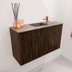 Mondiaz JOYA-DLUX Meuble de salle de bains 70cm - couleur Walnut - Vasque FAYE position Milieu 1 trou de robinet couleur Oza. SW1424557