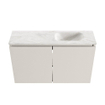 MONDIAZ TURE-DLUX Meuble toilette - 80cm - Linen - EDEN - vasque Ostra - position droite - sans trou de robinet SW1104915