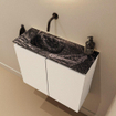 MONDIAZ TURE-DLUX Meuble de toilette 60cm Talc. EDEN lavabo Lava position gauche. Sans trou de robinet. SW1103596