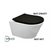 Wiesbaden Vesta wandcloset rimless mat wit met Shade slim toiletzitting softclose en quick release mat zwart SW373866