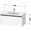 Duravit Ketho 2 meuble sous-lavabo avec 1 tiroir 98.4x45.5x44cm avec poignée chêne anthracite terra mat SW772372