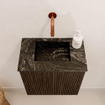 Mondiaz JOYA-DLUX 40cm toiletmeubel - kleur Walnut - Wastafel FAYE positie Midden Zonder kraangat kleur Lava. SW1422435