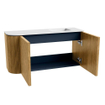 Mondiaz JOYA 81.6cm toiletmeubel - ronding links kleur Oak - Wastafel FAYE positie Rechts 1 kraangat kleur Talc. SW1421147