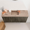 Mondiaz JOYA-DLUX Meuble de salle de bains 80cm - couleur Shadow - Vasque FAYE position Milieu 1 trou de robinet couleur Arena SW1424796