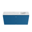 MONDIAZ TURE-DLUX Meuble toilette - 100cm - Jeans - EDEN - vasque Opalo - position droite - sans trou de robinet SW1104382