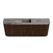 Mondiaz JOYA-DLUX Meuble de toilette 113,2 cm - arrondis gauche et droite couleur Noyer - Vasque FAYE position Milieu 1 trou de robinet couleur Sombra SW1424766