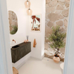 Mondiaz JOYA 90cm toiletmeubel - kleur Shadow - Wastafel FAYE positie Links Zonder kraangat kleur Urban. SW1421508