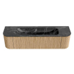 MONDIAZ KURVE-DLUX 170cm Meuble salle de bain avec module 25 G et D - couleur Oak - 1 tiroir - 2 portes - vasque BIG LARGE centre - sans trou de robinet - couleur Lava SW1137168