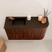 Mondiaz JOYA 71.6cm meuble de toilette - arrondi droit couleur Ruby - Vasque FAYE position Gauche 1 trou de robinet couleur Urban SW1421837