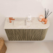 Mondiaz JOYA-DLUX 71.6cm toiletmeubel - ronding rechts kleur Dusk - Wastafel FAYE positie Links 1 kraangat kleur Frappe. SW1423101