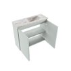 MONDIAZ TURE-DLUX Meuble toilette - 60cm - Greey - EDEN - vasque Glace - position droite - sans trou de robinet SW1103297