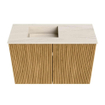 Mondiaz JOYA-DLUX 60cm meuble de salle de bains - couleur Oak - Vasque FAYE position Gauche Sans trou de robinet couleur Meli. SW1423922