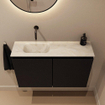 MONDIAZ TURE-DLUX Meuble toilette - 80cm - Urban - EDEN - vasque Ostra - position gauche - sans trou de robinet SW1104664
