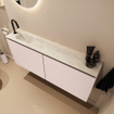 MONDIAZ TURE-DLUX Meuble toilette - 120cm - Rosee - EDEN - vasque Ostra - position gauche - 1 trou de robinet SW1105034