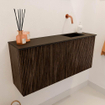 Mondiaz JOYA 90cm meuble de salle de bains WC - couleur Walnut - Vasque FAYE position Droite Sans trou de robinet couleur Urban. SW1421367