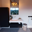 MONDIAZ ALAN - DLUX Ensemble de meuble de salle de bains - 100cm - meuble bas - Urban - 1 tiroir - lavabo suspendu - vasque à gauche - 0 trous de robinet - Ostra SW807611