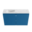 MONDIAZ TURE-DLUX Meuble de WC 80 cm Jeans. EDEN vasque Opalo position gauche. Avec 1 trou pour robinet. SW1104342