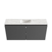 MONDIAZ TURE-DLUX Meuble de toilettes 100 cm Dark Grey. Lavabo EDEN Ostra position milieu. Avec 1 trou de robinet. SW1104890